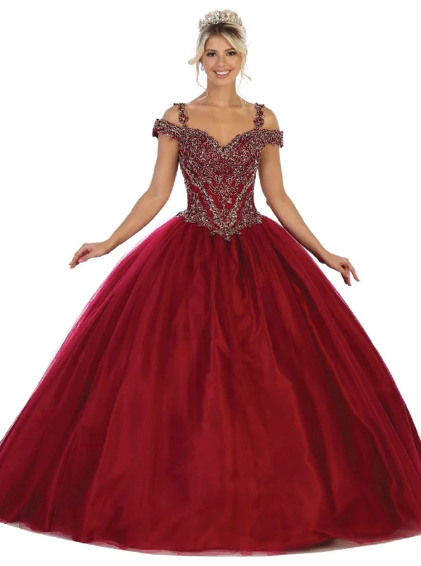 Shift DressMay Queen - LK127 Embellished Off-Shoulder Quinceanera