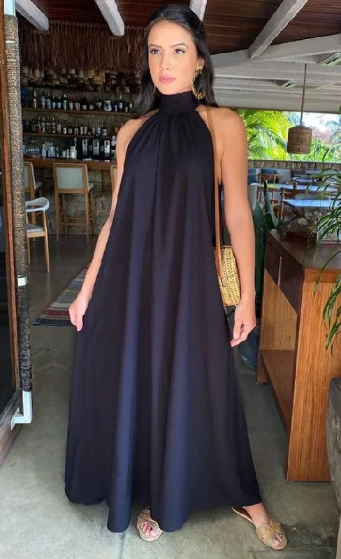 Cocktail DressBlack Sleeveless Prom Dress,Summer Beach Dress,Casual Dress Y5238