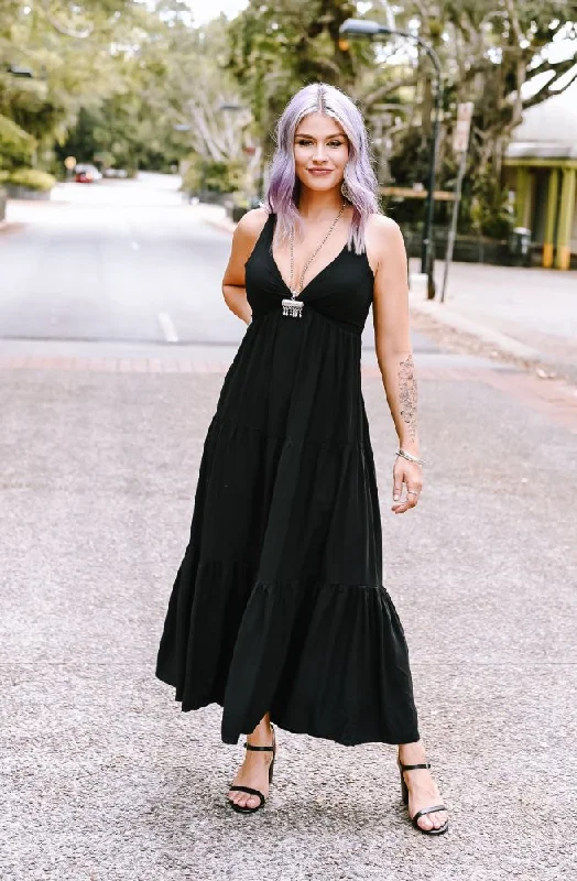 Short-Sleeve DressEbony Seeker Maxi Dress