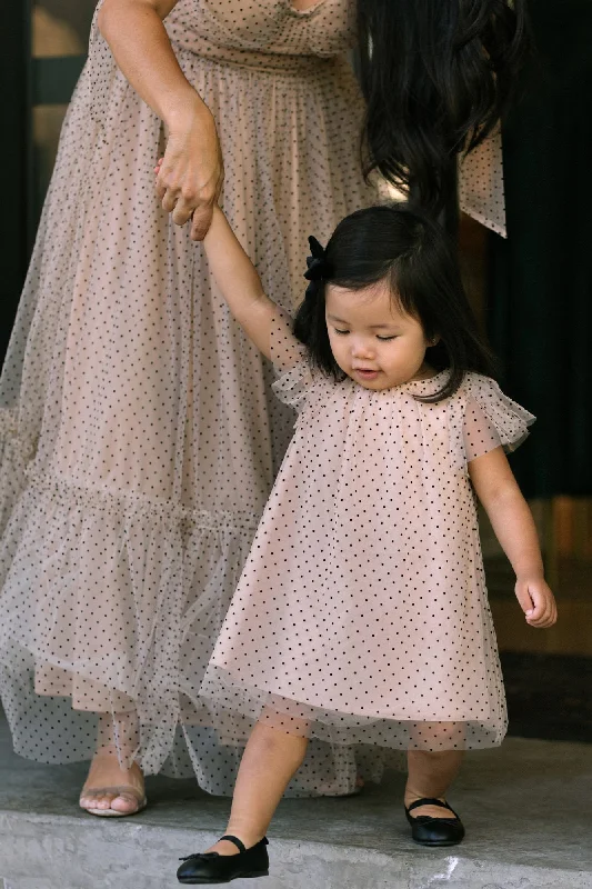 Short-Sleeve DressMini Nadia Dotted Tulle Dress