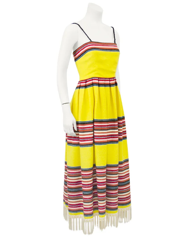 women's plus-size dressesYellow Mexican Blanket Maxi Dress