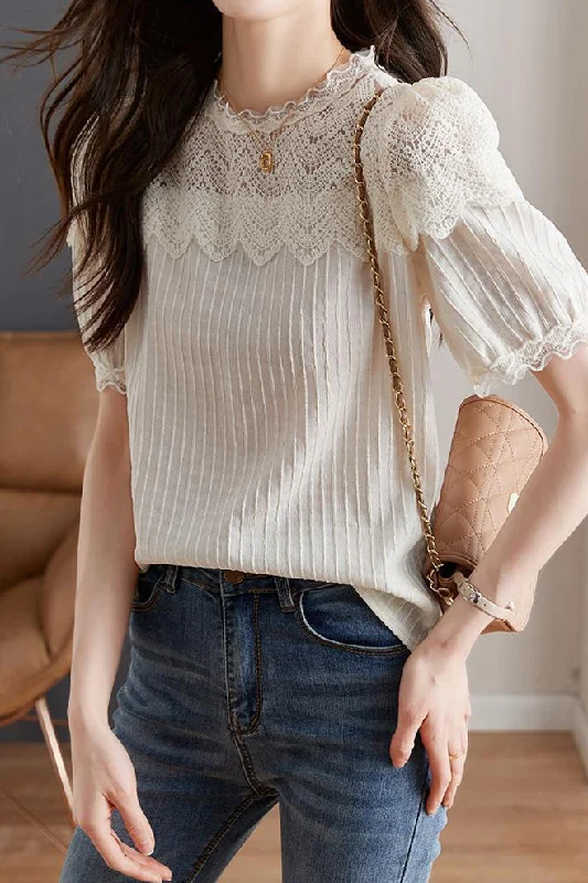 Bohemian DressCape Shoulder Lace Panel Feminine Blouse