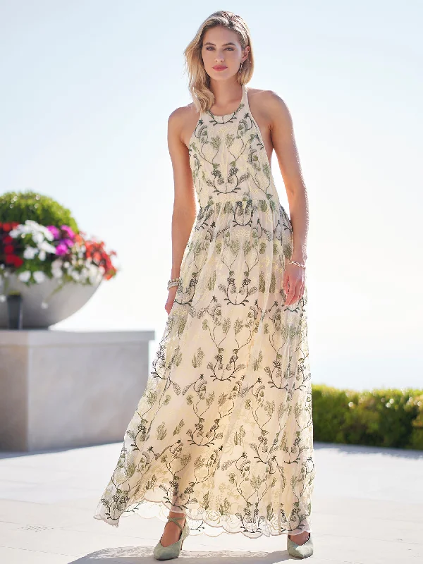 Ruffled Hem DressAcanella Embroidered Maxi Dress