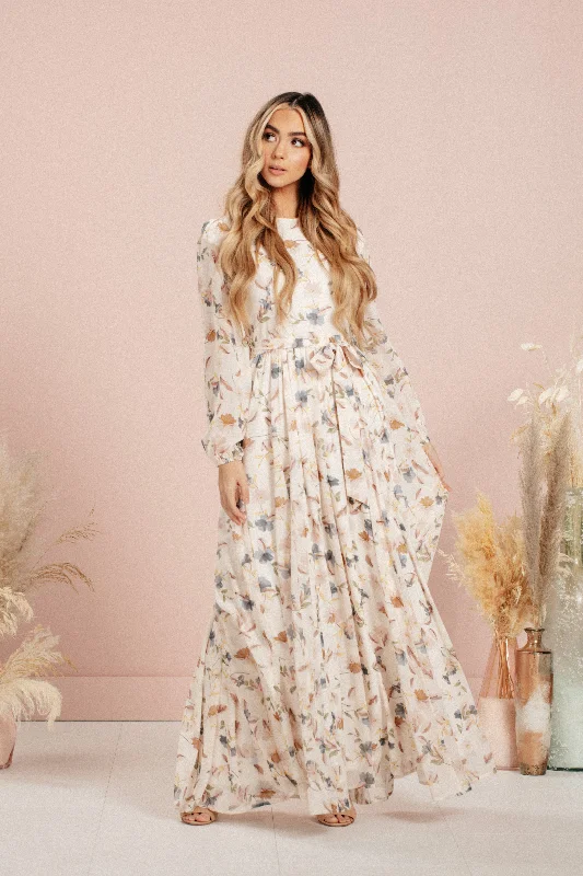 Peter Pan Collar DressSkye Cremé Floral Maxi - DM Exclusive -Restocked