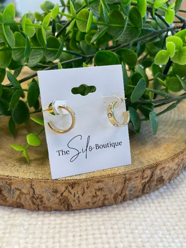 Wrap DressMini Rhinestone Hoop Earrings