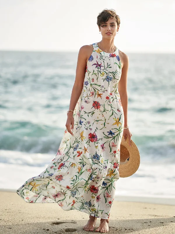 Tiered DressProvence Linen Maxi Dress