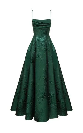 women's striped dressesEmerald Green A-line Spaghetti Straps Prom Dress,Chic Evening Dress Y1799