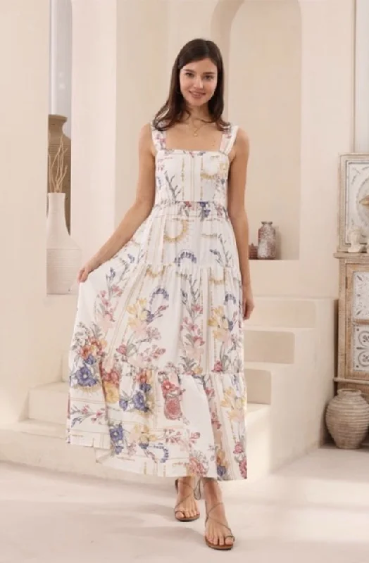 women's high-end dressesVintage Wildflower Tiered Maxi Dress