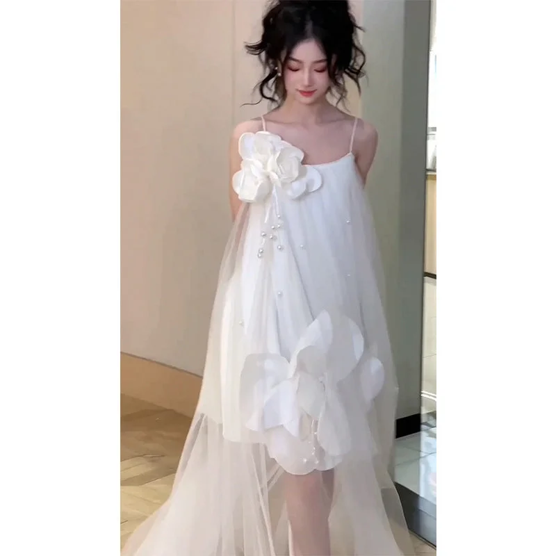 women's silk dressesIKEARLAX  Dress High-End Affordable Luxury Niche Bridesmaid Dress Engagement High Sense Morning Gowns Princess Dress Adult Ceremony Birthday Gift Dress