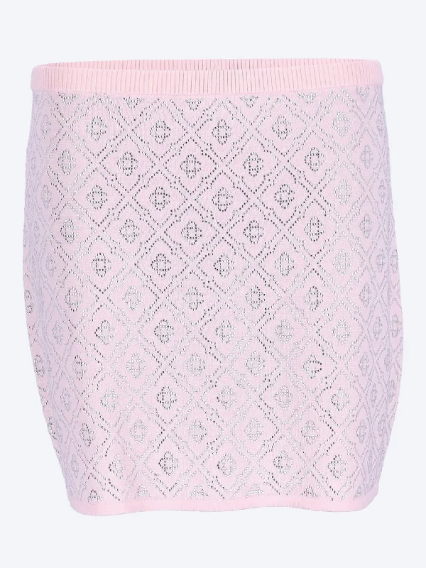 women's denim dressesCrystal monogram mini skirt