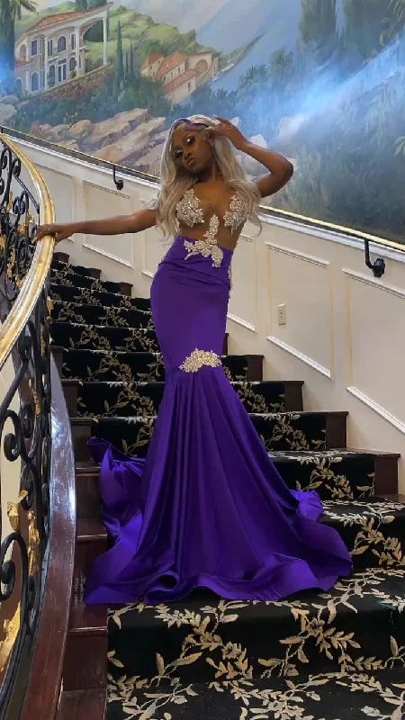 Trumpet DressSexy Purple Mermaid Prom Dress,Charming Evening Dress  Y1708