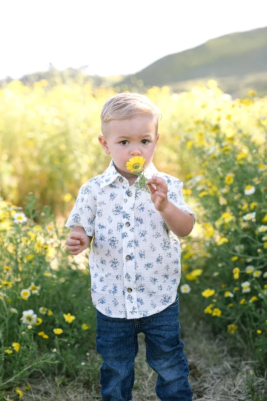 Ivory Blue Floral