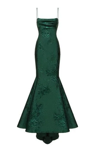 women's silk dressesEmerald Green Spaghetti Straps Mermaid/Trumpet Prom Dress,Chic Evening Dress Y1800