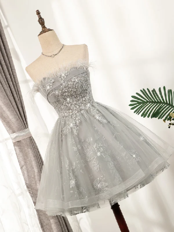 Chic DressCute Strapless Short Lace Up Beading Homecoming Dresses Sweet 16 Dress M0927