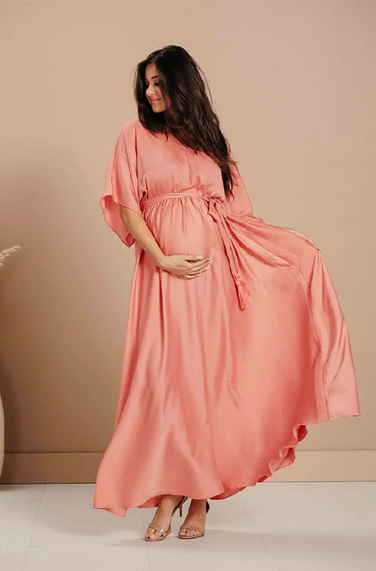 Solid Color DressVenus Canyon Rose Maxi -  Nursing Friendly - Maternity Friendly - FINAL SALE