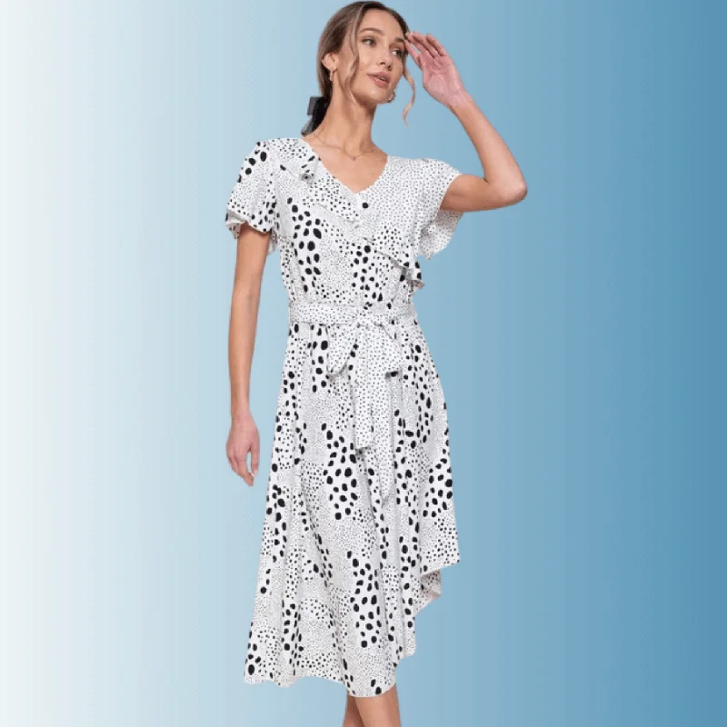 women's empire waist dressesFeminine & Unique Polka Dot Dress Made in USA