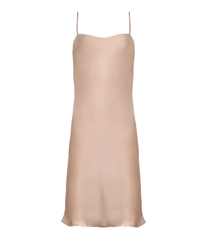 Short-Sleeve DressSilia Mini Silk Slip Dress