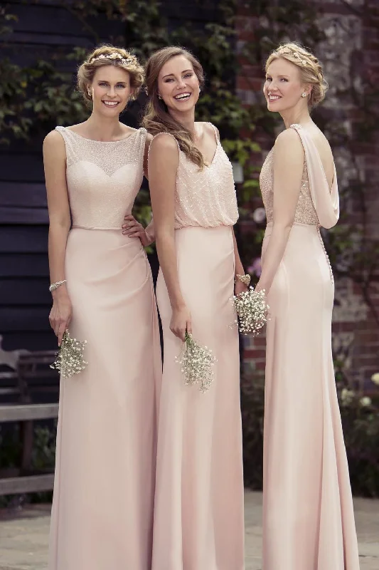 Petite DressSexy Chiffon A-Line Cheap Pink Bridesmaid Dress,Long Prom Dress OK237