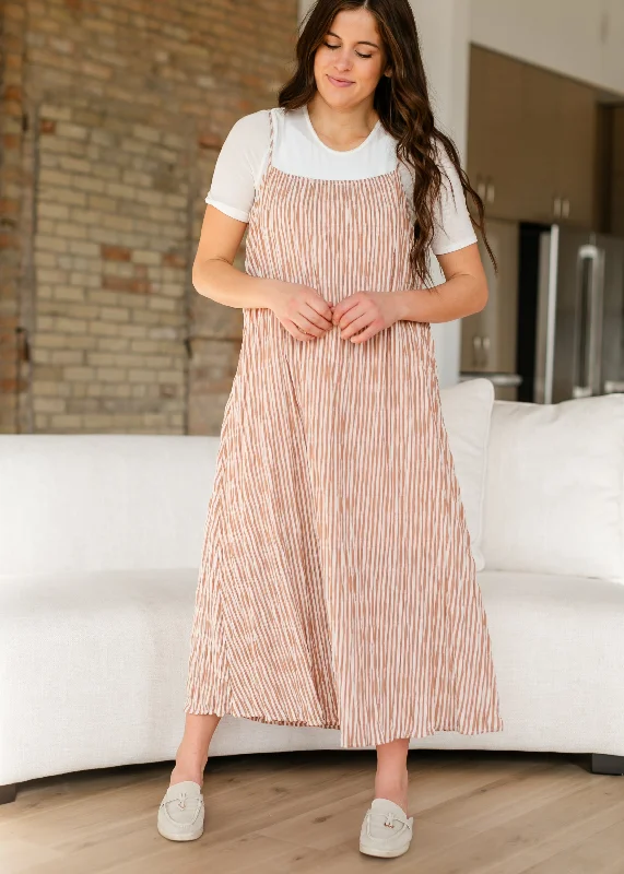 Retro DressSleeveless Striped Flowy Maxi Dress