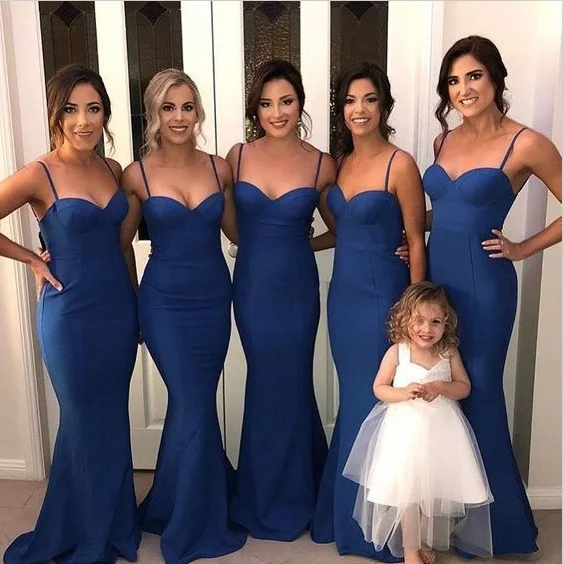 women's off-the-shoulder dressesRoycebridal Sexy Sweetheart Long Mermaid Royal Blue Bridesmaid Dresses