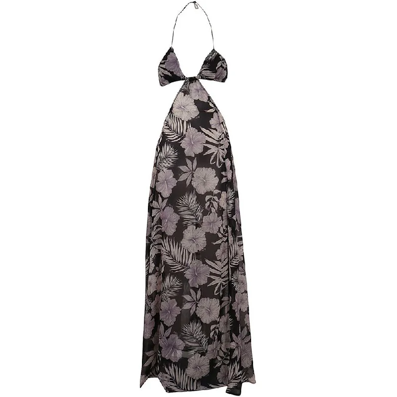 women's empire waist dressesPINKO Floral Elegance Maxi Dress with Split Detail