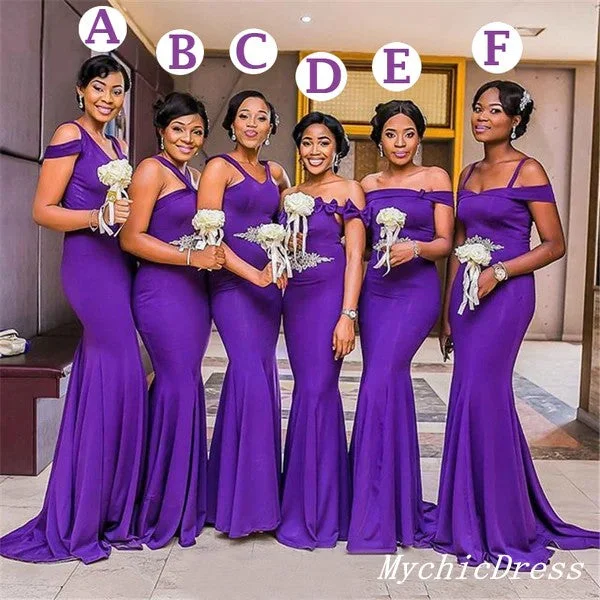 Evening DressRoycebridal Multiway Purple Bridesmaid Dresses Mermaid African Cheap Long Wedding Party Dresses