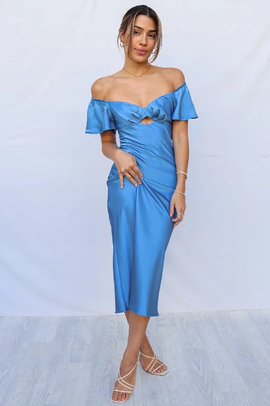 women's vintage dressesTiara Midi Dress - Blue