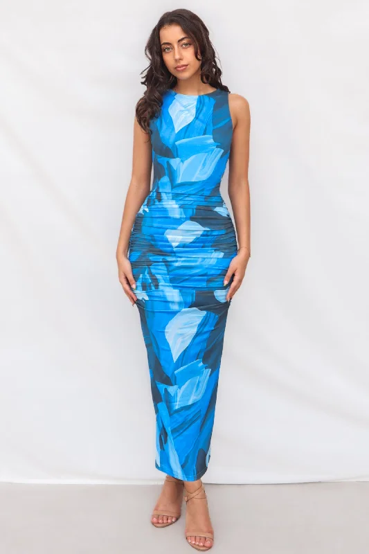 women's petite dressesChicago Midi Dress - Blue Multi