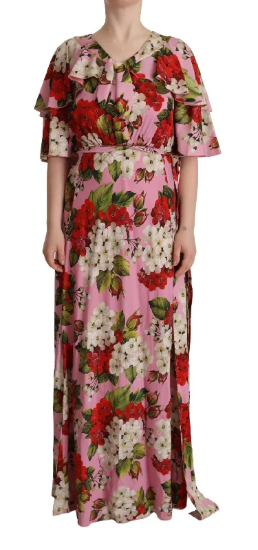 women's halter dressesDolce & Gabbana Enchanting Floral Silk Maxi Dress