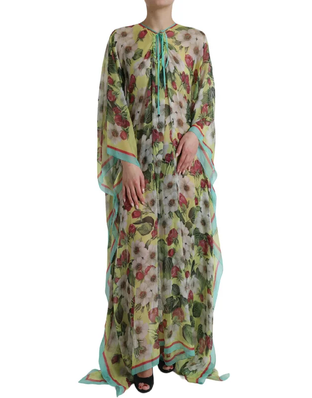 women's high-low dressesDolce & Gabbana Elegant Floral Silk Maxi Dress