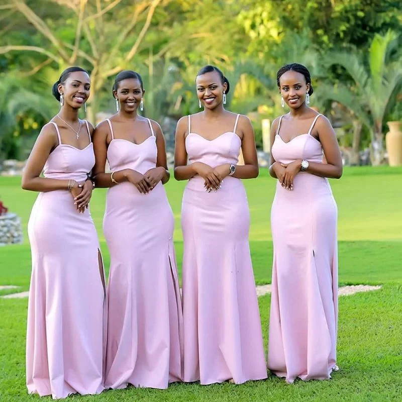 women's breathable dressesRoycebridal Long Cheap Pink Bridesmaid Dresses Sexy Maid of Honor Dresses