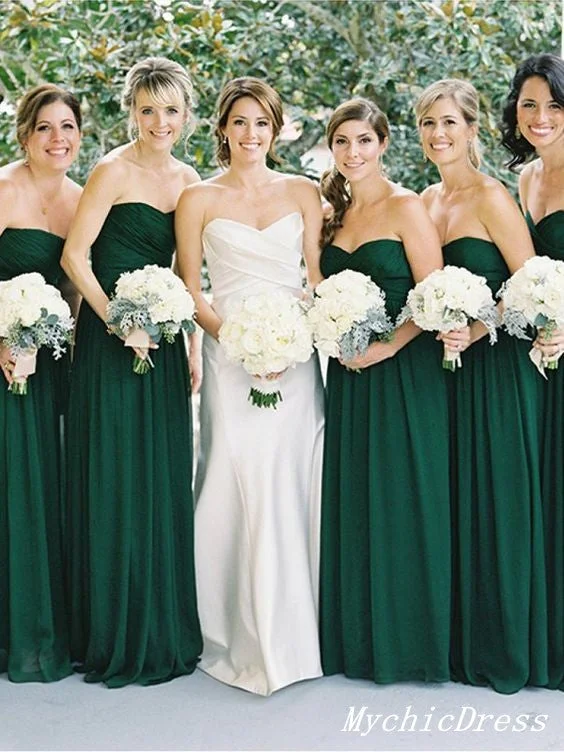 Velvet DressRoycebridal Cheap Chiffon Emerald Green Bridesmaid Dresses Long Wedding Guest Dress