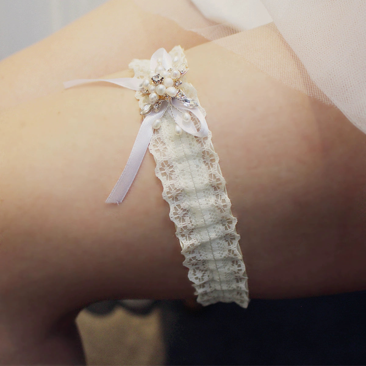 Chic DressRoycebrial Wedding Garter Freshwater Pearl Alloy Garter