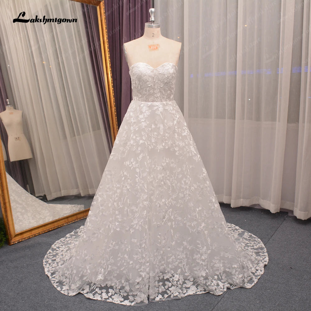 women's cotton dressesRoycebridal Full Lace Wedding Dress for Women Sweetheart Neckline  Robe Mariage Civil Bridal Gown Brautkleid