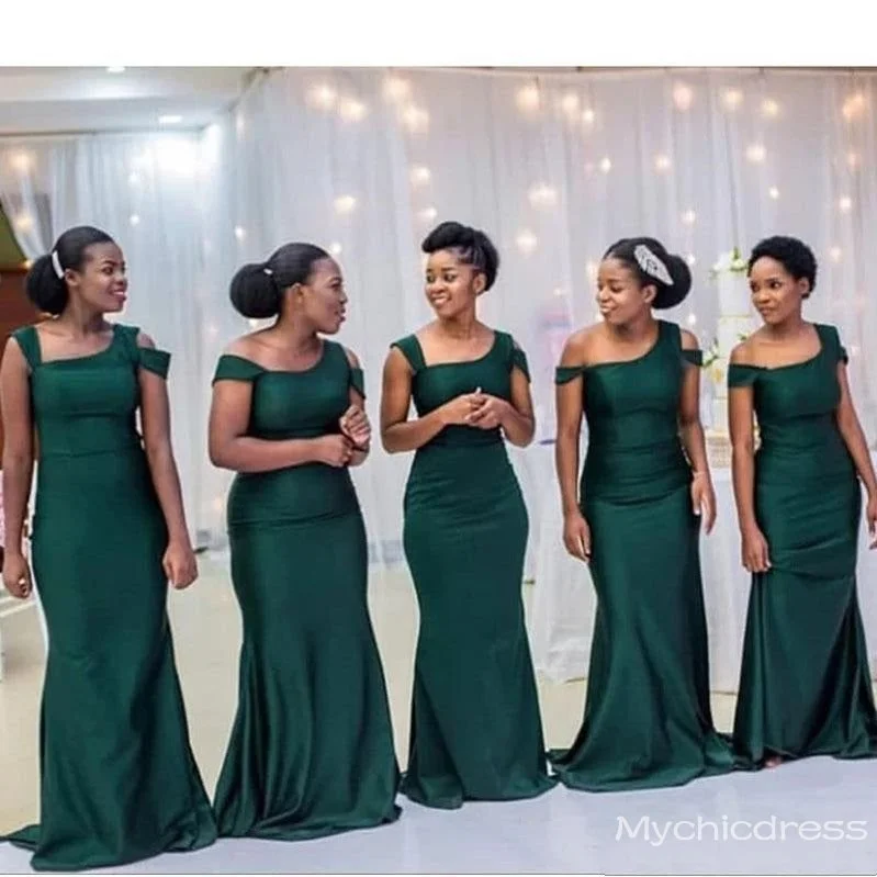 women's vacation dressesRoycebridal Cheap African Long Green Bridesmaid Dresses Mermaid Sleeveless