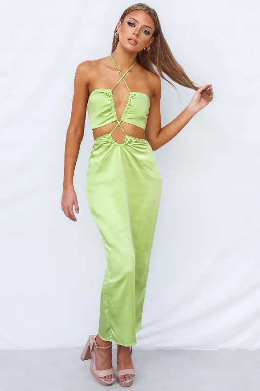 Striped DressRamilia Midi Dress - Lime