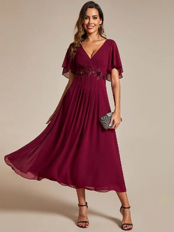 women's metallic dressesRoycebridal Corrieanne midi Mother of the bride/groom dress in burgundy Express NZ wide