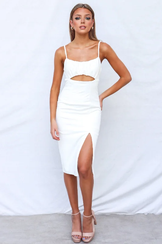 Ruffle DressAlyza Midi Dress - White