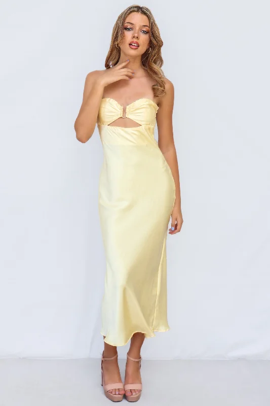 Tulle DressRosette Midi Dress - Yellow