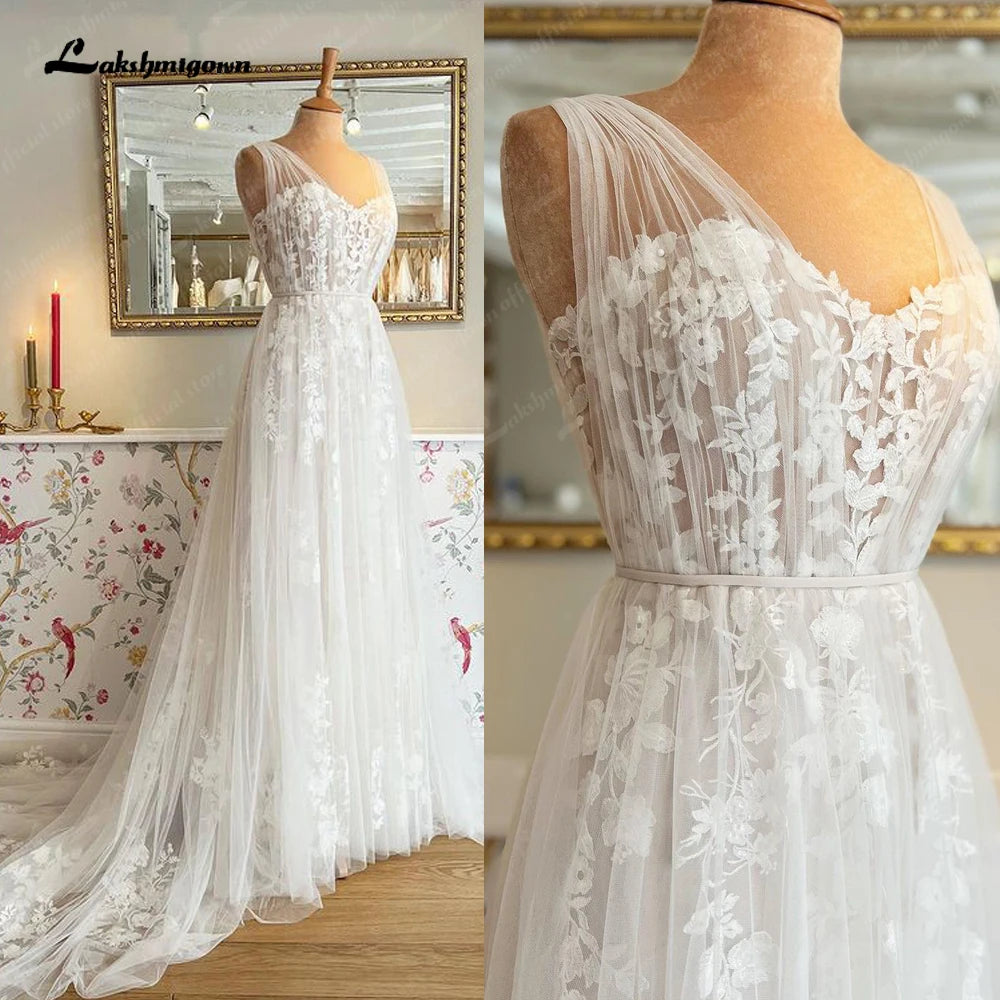 women's bodycon dressesRoycebridal Princess Boho Wedding Dress Beach  Vintage Lace Appliques Tulle A Line Bridal Gowns V Neck vestidos novias boda