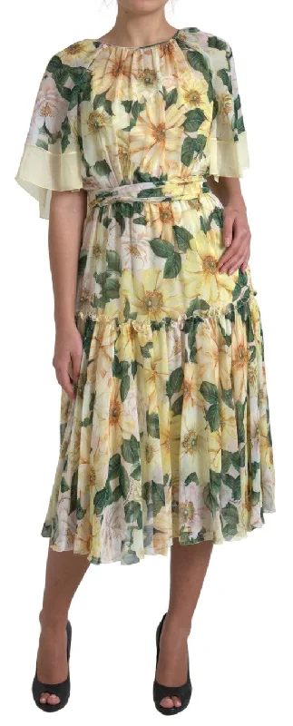 women's silk dressesDolce & Gabbana Elegant Silk Floral Maxi Dress