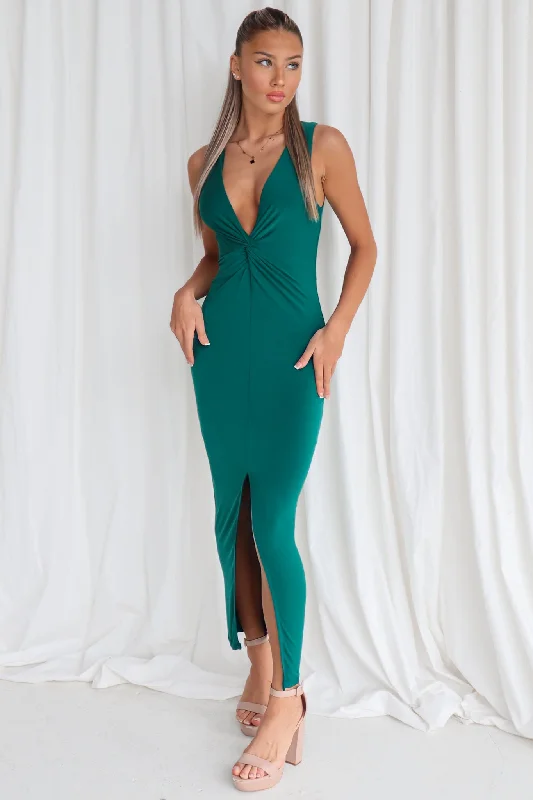 women's made-to-order dressesJanet Midi Dress - Forest Green