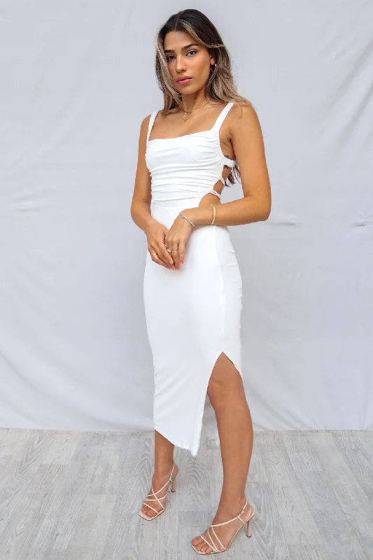 women's bow dressesShania Midi Dress - White