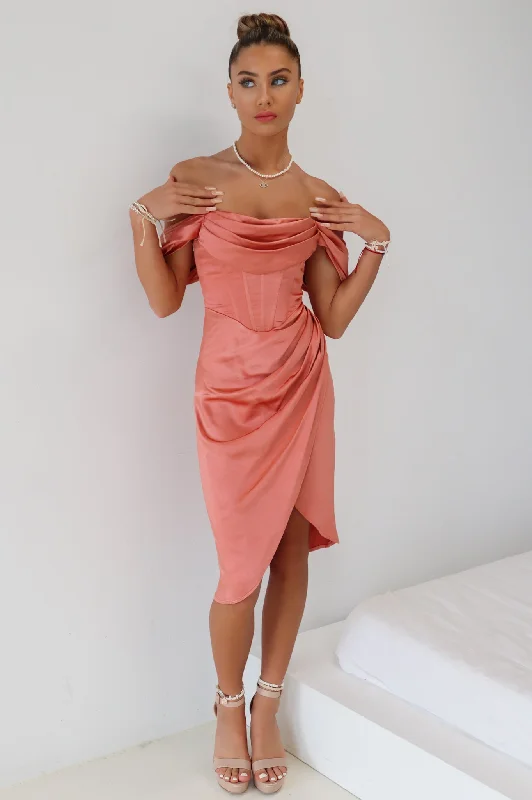 women's easy-to-wear dressesAnastasia Midi Dress - Rose Pink