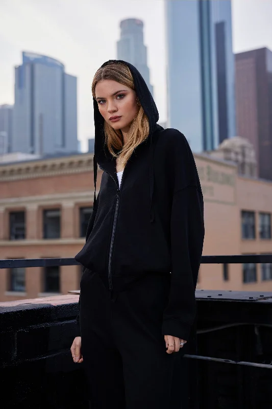 SLOUCHY ZIP FRONT HOODIE