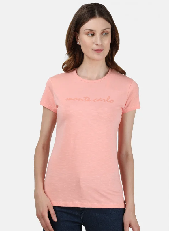 Womens Baby Pink Printed Top