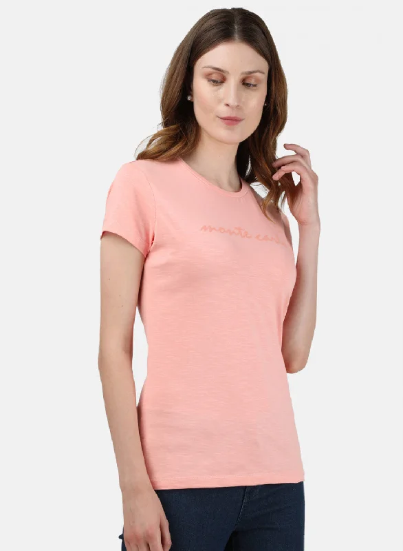 Womens Baby Pink Printed Top