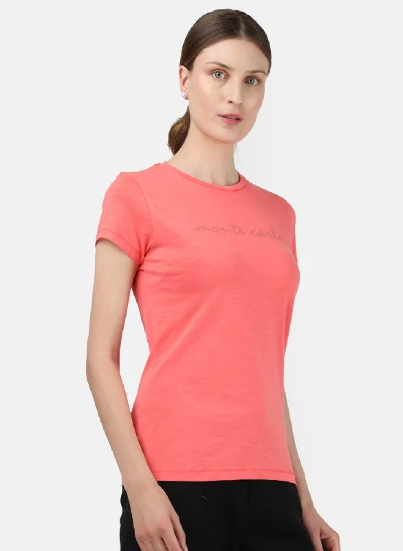 Womens Peach Printed Top