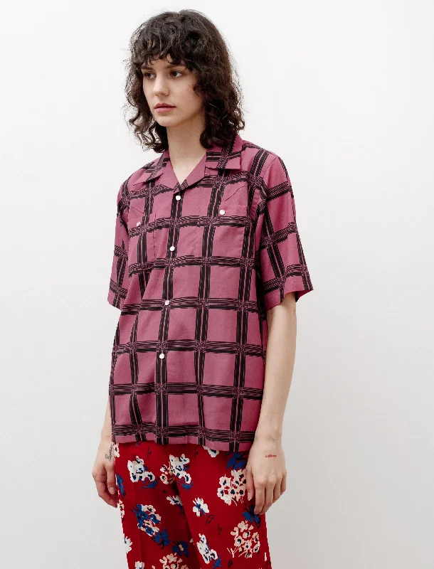 S/S Cowboy One-Up Shirt Papillon Plaid Pink