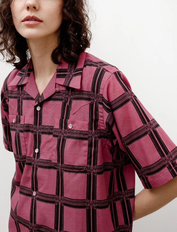 S/S Cowboy One-Up Shirt Papillon Plaid Pink